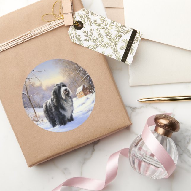 Bartollie Let It Snow Weihnachten Runder Aufkleber (Schenken)