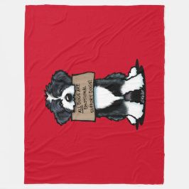 Bartollie mit Zeichen Fleecedecke