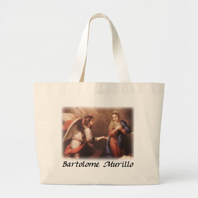 Bartolome Murillo - die Ankündigung Jumbo Stoffbeutel (Vorne)