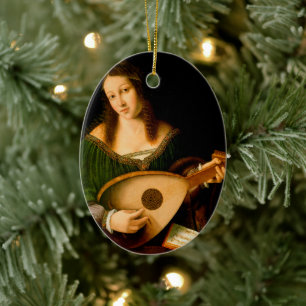 Bartolomeo Veneto Lady Lute Porträt Keramikornament