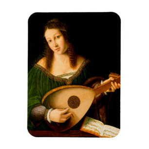 Bartolomeo Veneto Lady Lute Porträt Magnet