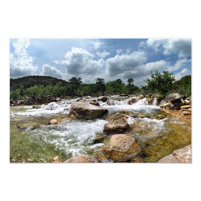 Barton Creek Greenbelt Wasserfälle - Austin, Texas Fotodruck (Vorne)
