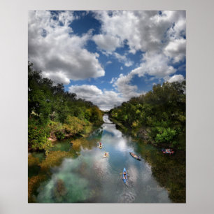 Barton-Nebenfluss-Kajaks - Austin Texas Poster