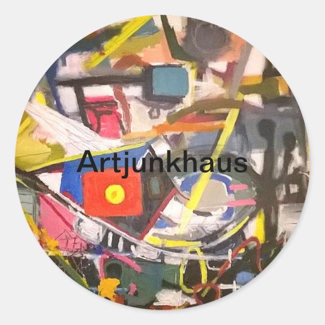 Barton Springs Austin Texas Hankamer Artjunkhaus Runder Aufkleber (Vorderseite)