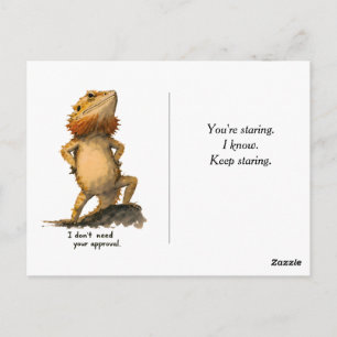 Bartragender Drache Kunst, der Ihre Zustimmung nic Postkarte
