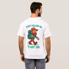 Bartwanderung Cartoon mit Rucksack T-Shirt