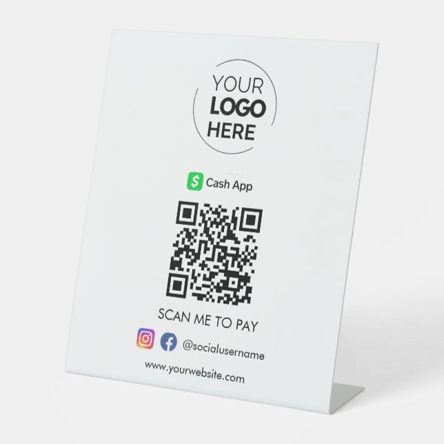 Barzahlungsanwendung QR-Code-Zahlung | Zur Bezahlu Sockelschild (Vorderseite)