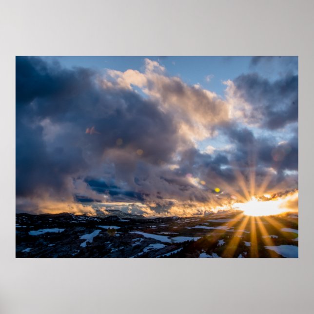 Bärzahngebirge Sonnenuntergang Poster (Vorne)