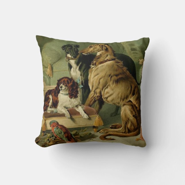 Barzoï vintage, lévrier, coussin d'épagneul (Recto)