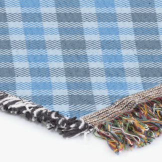 Bas Blau/Babyblau Gingham diagonales Karo Decke