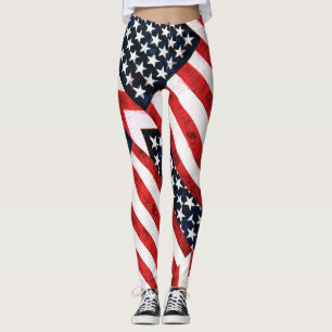 Bas collants patriotiques rouge blanc et bleu