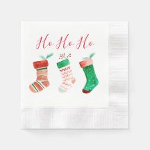 Bas d'aquarelle festive serviettes en papier