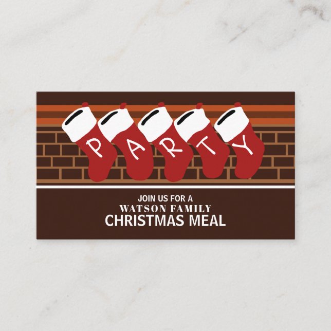 Bas de fête, Invitation de billet de fête de Noël (Devant)