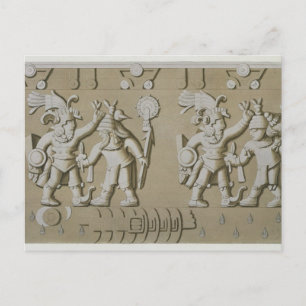 Bas Relief der alten aztekischen Krieger, vom Sto Postkarte