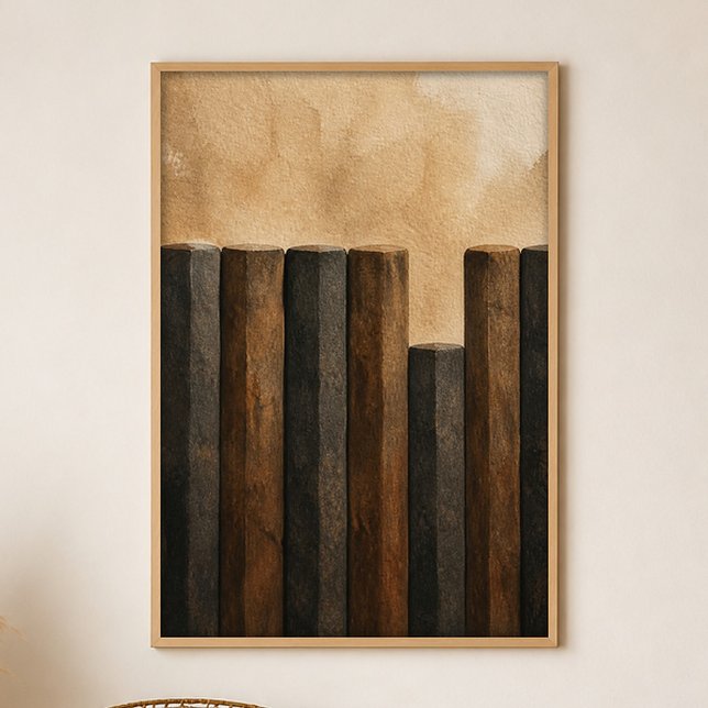 Basalt-Säulen-Rhythmus-Gouache-Boho-Kunstposter Poster (Shown framed for scale. Poster ships unframed; frames are an optional add-on.)