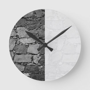Basaltwand Runde Wanduhr