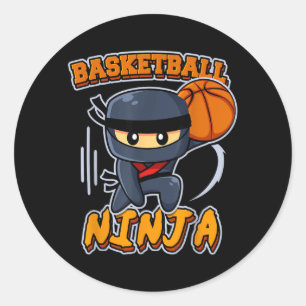 Basball Ninja Spieler Slam Dunk Basball Runder Aufkleber