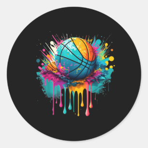 Basball Splash Baller Team Spieler Basball Spieler Runder Aufkleber