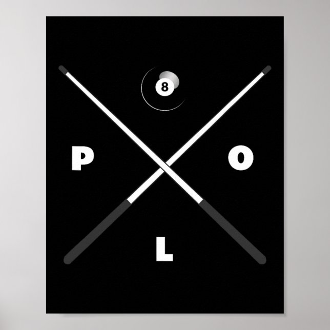 Basbo Mens UniKids Clic Fit Black Billiards Pool Poster (Vorne)