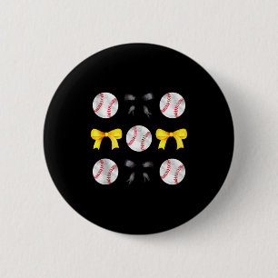 Base Schwarz & Gelbe Schleifen Tee Ball Mama Schul Button