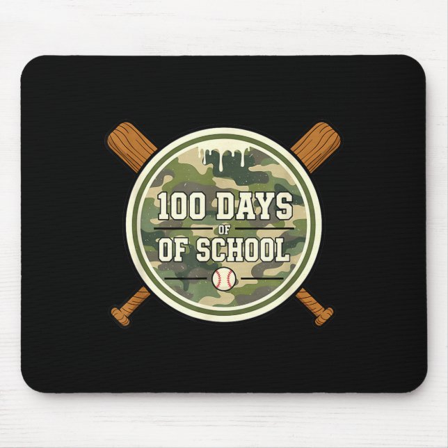 Baseball 100. Schultag Tarnung  Mousepad (Vorne)