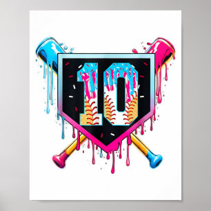 Baseball 10-jähriger Junge Eis Drip 10. Poster