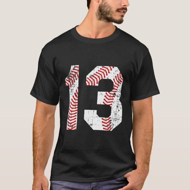 Baseball 13 Jersey-Nummer T-Shirt (Vorderseite)