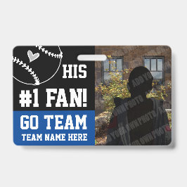 Baseball #1 Fanteam Name und Player Blue Ausweis
