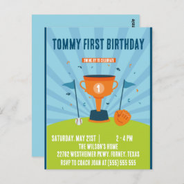 Baseball 1. Geburtstagssportthema Postkarte