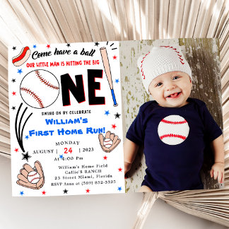 Baseball 1. Zuhause Run Birthday Party Einladung
