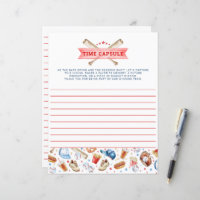 Baseball 1er Anniversaire heure Capsule Carte de j