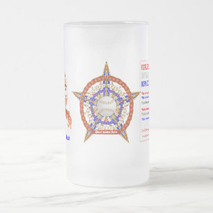Baseball 2 ADDIEREN Name-Foto Ansicht meine Mattglas Bierglas