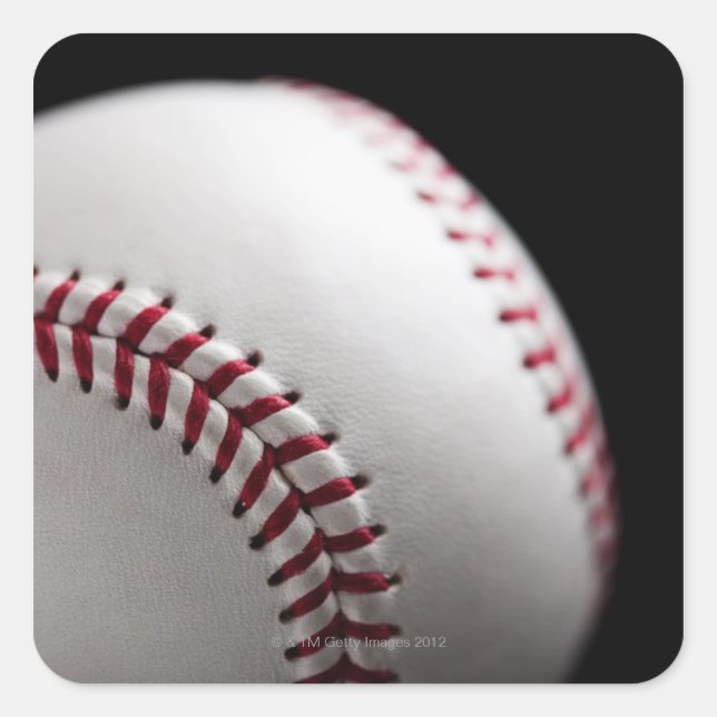 Baseball 2 quadratischer aufkleber (Vorderseite)