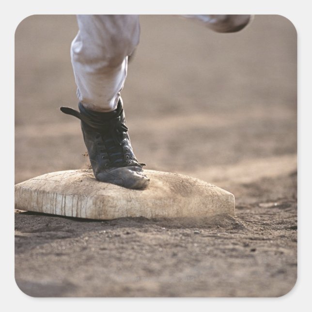 Baseball 3 quadratischer aufkleber (Vorderseite)