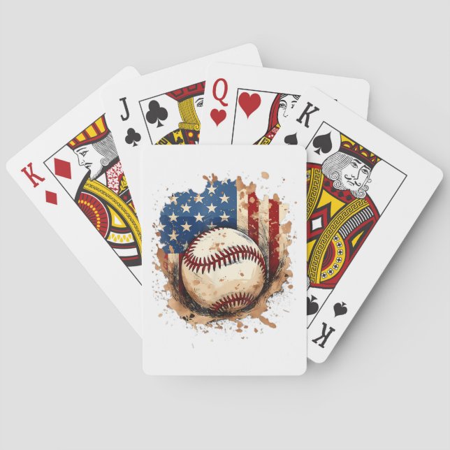 Baseball 4. Juli Männer USA Flaggen Boys Pa Spielkarten (Rückseite)