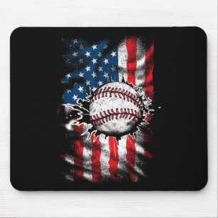 Baseball 4. Juli US-amerikanische Fahne Männer Jun Mousepad