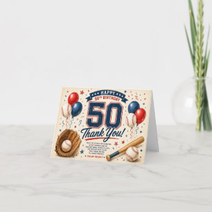 Baseball 50. Geburtstag Danke 