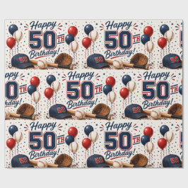 Baseball 50. Geburtstag Geschenkpapier