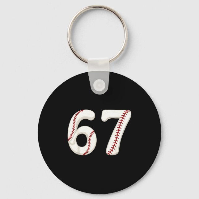 Baseball 67 Number Funny Six Seven Gen Alpha Meme  Schlüsselanhänger (Vorderseite)
