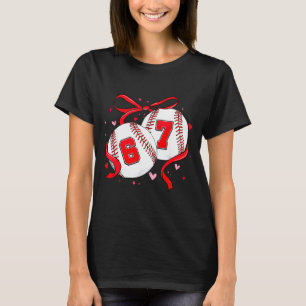 Baseball 67 Six Seven Meme Kokett Bogen Valentinst T-Shirt