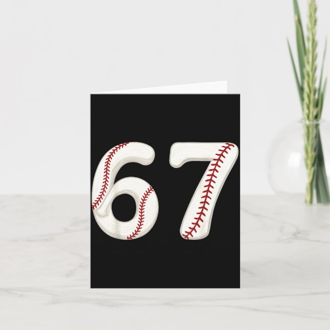 Baseball 67 Zahl Lustig Sechs Sieben Gen Alpha Mem Karte (Vorderseite)