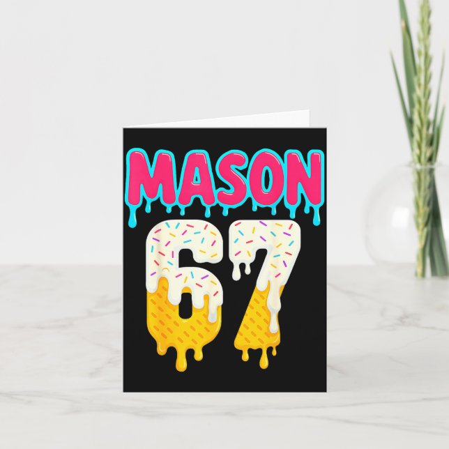 Baseball 6 7 Ice Cream Drip Number 67 Funny Six Se Karte (Vorderseite)