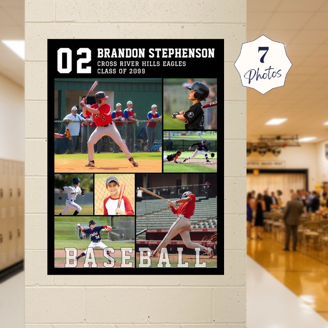 Baseball 7 Foto Spielername und -nummer Poster (Von Creator hochgeladen)