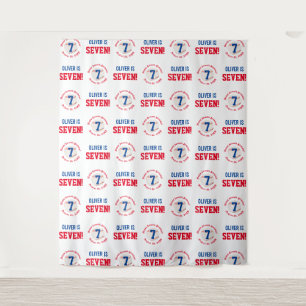 Baseball 7. Geburtstag Jungen Step & Repeat Hint Wandteppich
