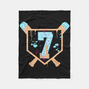 Baseball 7 Jahre alt Eis Creme Tropfen 7. Geburtst Fleecedecke