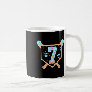 Baseball 7 Jahre alt Eis Creme Tropfen 7. Geburtst Kaffeetasse