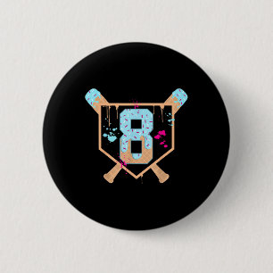 Baseball 8 Jahre alt Eiscreme Tropfen 8. Geburtsta Button