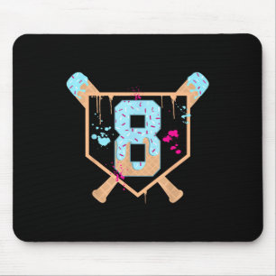 Baseball 8 Jahre alt Eiscreme Tropfen 8. Geburtsta Mousepad