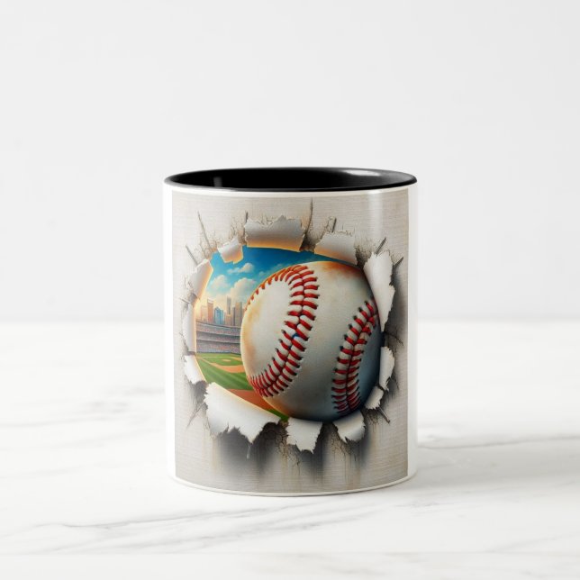 Baseball à travers tasse de verre (Centre)