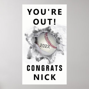 Baseball-Abschluss-Congrats-Poster Poster